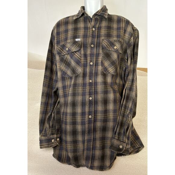 Carhartt Plaid Heavyweight Flannel Work Shirt Mens Size XL Tall.Rugged-Button up - Picture 1 of 13